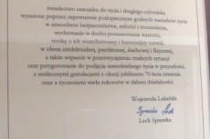 Dyplom uznania Wojewody Lubelskiego na 70-lecie